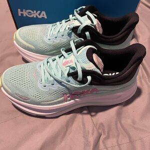 Hoka One One Mint and Black Athletic Shoes